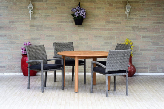 Amazonia Outdoor Teak Dining Set Amazonia 5 piece Teak Finish Patio Dining Set OLDBULOT_4LIBARMGRGR