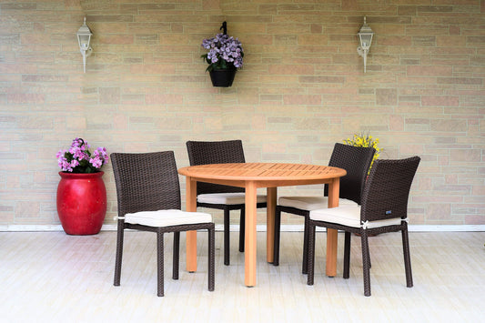Amazonia Outdoor Teak Dining Set Amazonia 5 piece Teak Finish Patio Dining Set OLDBULOT_4LIBSIDE BR