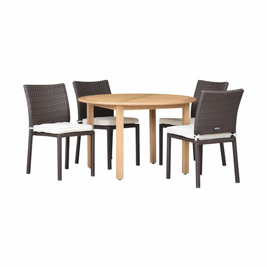 Amazonia Outdoor Teak Dining Set Amazonia 5 piece Teak Finish Patio Dining Set OLDBULOT_4LIBSIDE BR