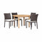 Amazonia Outdoor Teak Dining Set Amazonia 5 piece Teak Finish Patio Dining Set OLDBULOT_4LIBSIDE BR