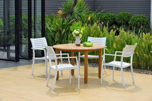 Amazonia Outdoor Teak Dining Set Amazonia 5 piece Teak Finish Patio Dining Set SC OLDBULOT_4PORTNEL