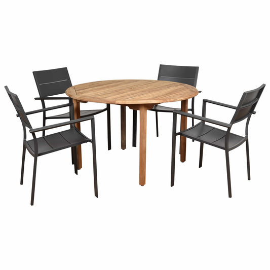 Amazonia Outdoor Teak Dining Set Amazonia 5 Piece Teak Round Patio Dining Set