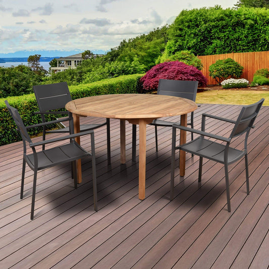 Amazonia Outdoor Teak Dining Set Amazonia 5 Piece Teak Round Patio Dining Set