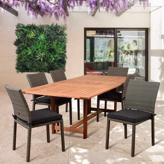 Amazonia Outdoor Teak Dining Set Amazonia 7 Piece Rectangular Patio Dining Set 542_6LIBSIDE_GR