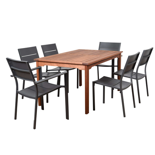 Amazonia Outdoor Teak Dining Set Amazonia 7 Piece Rectangular Patio Dining Set