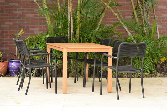 Amazonia Outdoor Teak Dining Set Amazonia 7 piece Teak Finish Patio Dining Set