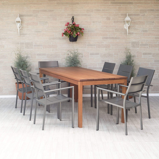 Amazonia Outdoor Teak Dining Set Amazonia 9 Piece Rectangular Patio Dining Set