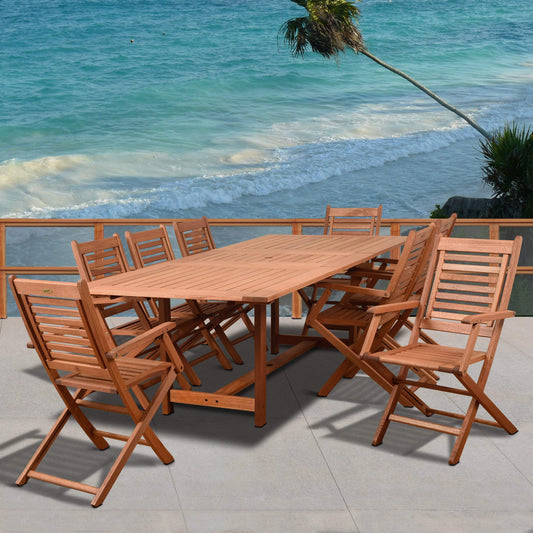 Amazonia Outdoor Teak Dining Set Amazonia 9 Piece Rectangular Patio Dining Set BT542_8BT224