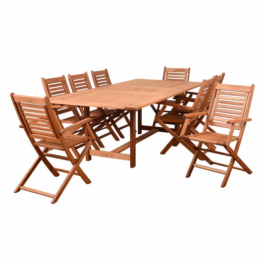 Amazonia Outdoor Teak Dining Set Amazonia 9 Piece Rectangular Patio Dining Set BT542_8BT224