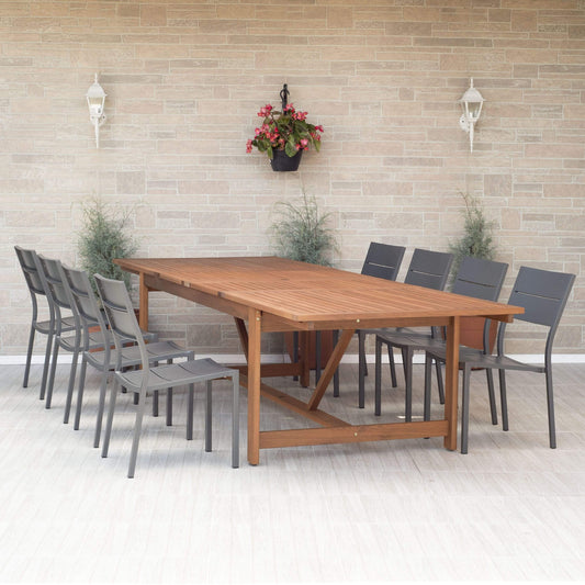 Amazonia Outdoor Teak Dining Set Amazonia 9 Piece Rectangular Patio Dining Set LEY_8CALISIDE