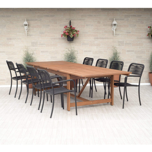 Amazonia Outdoor Teak Dining Set Amazonia 9 Piece Rectangular Patio Dining Set LEY_8PORTBYRON