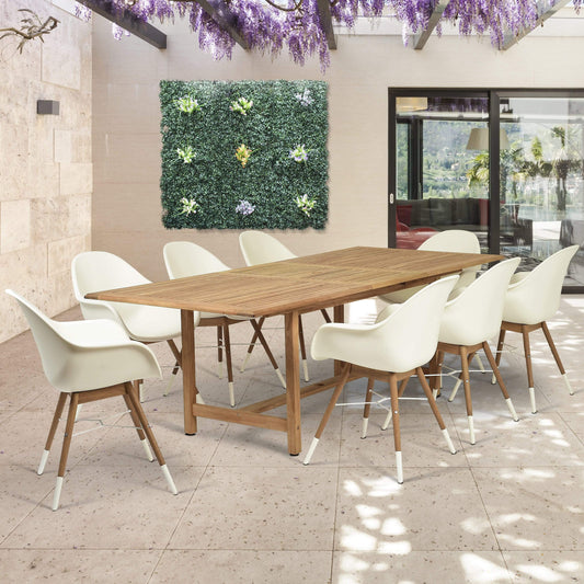 Amazonia Outdoor Teak Dining Set Amazonia 9 Piece Teak Rectangular Patio Dining Set DIANR_8CHAM_LT