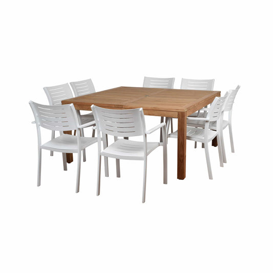 Amazonia Outdoor Teak Dining Set Amazonia 9 Piece Teak Square Patio Dining Set