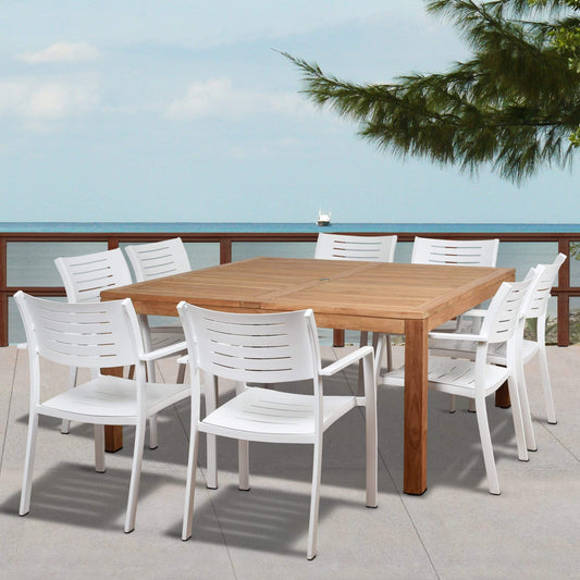 Amazonia Outdoor Teak Dining Set Amazonia 9 Piece Teak Square Patio Dining Set