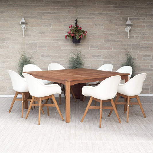 Amazonia Outdoor Teak Dining Set Amazonia Deluxe 9 Piece Square Patio Dining Set