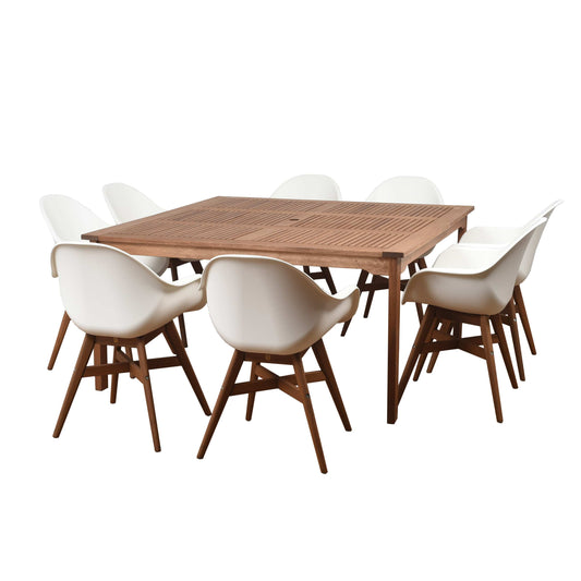 Amazonia Outdoor Teak Dining Set Amazonia Deluxe 9 Piece Square Patio Dining Set