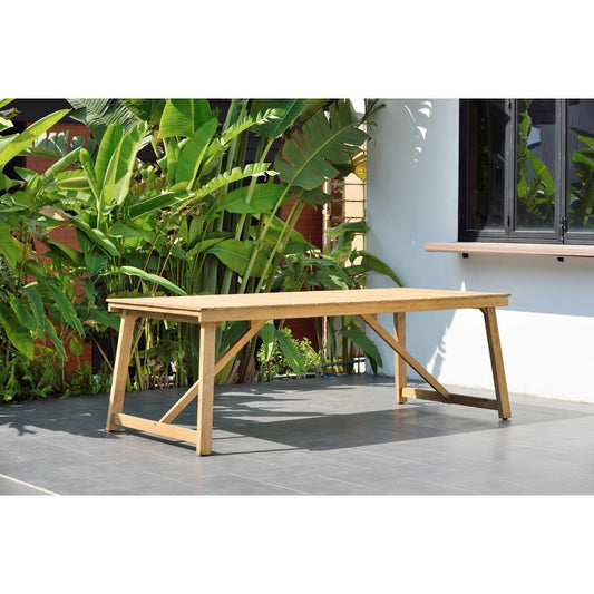 Amazonia Outdoor Teak Dining Set Amazonia Laredo Rectangular Patio Dining Table | Durable and made of 100% Grade A Teak | Ideal for Indoors and Outdoors | Modern Country Style