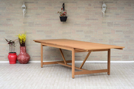 Amazonia Outdoor Teak Dining Set Amazonia Sequoia 13 Piece Eucalyptus Patio Dining Set | Teak Finish Table with Grey Resin Chairs| Durable and Ideal for Outdoors