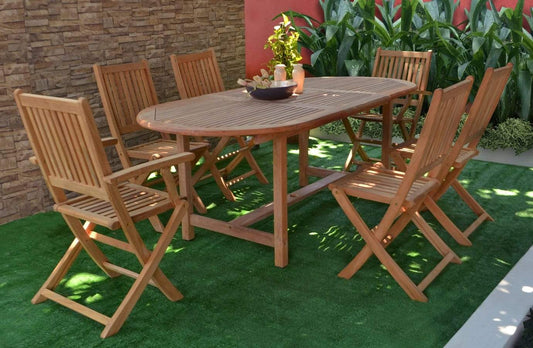 Amazonia Outdoor Teak Dining Set Amazonia Teak 7 Piece Oval Patio Dining Set