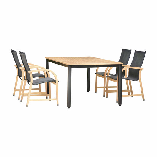 Amazonia Outdoor Teak Dining Set Amazonia Teak Finish & Aluminum Bahamas Rectangular Extendable Teak Finish patio Dining set - Seats 4