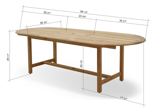 Amazonia Outdoor Teak Dining Set Amazonia Teak Oval Dining set - Seats 10