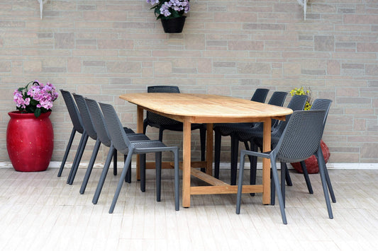 Amazonia Outdoor Teak Dining Set Amazonia Teak Oval Dining set - Seats 10