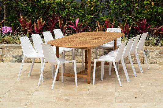 Amazonia Outdoor Teak Dining Set Amazonia Teak Wood 11 Piece Extendable Oval Patio Dining Set