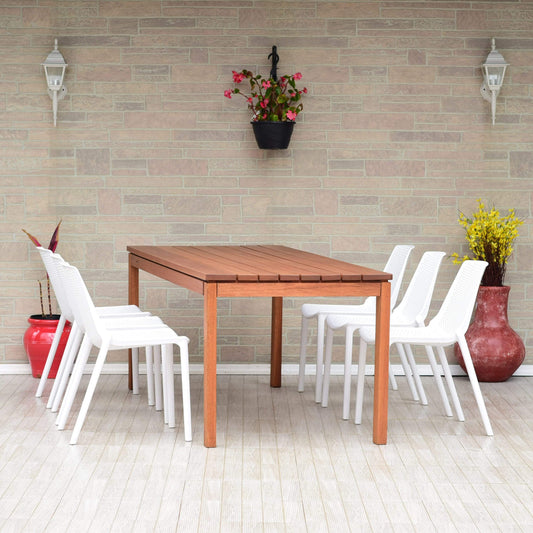 Amazonia Outdoor Teak Dining Set Amazonia Wood 7 Piece Patio Dining set
