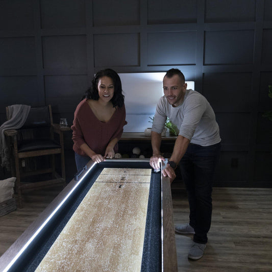 American Legend Gameroom AMERICAN LEGEND - 9' Brookdale Shuffleboard Table w LED Lights and Bowling - AL5002W