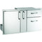 American Outdoor Grill Outdoor Kitchen Door w/Double Drawer & Platter Storage - 18-36-SSDD