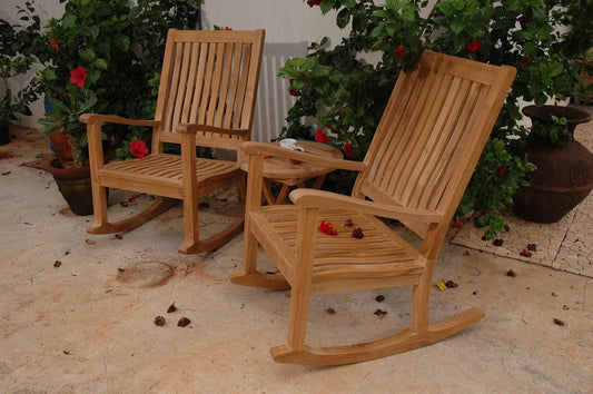 Anderson Teak Bistro Set Anderson Teak Del-Amo Bahama 3-Pieces Set with Folding Round Side Table