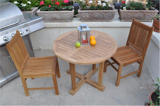 Anderson Teak Bistro Set Anderson Teak - Montage Saratoga 3-Pieces Dining Set ( SET-211 ) | Teak Wood Round Dining Table