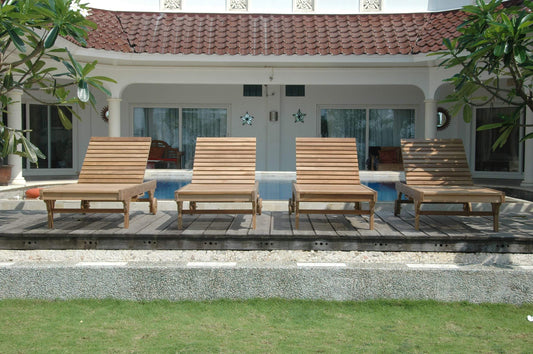 Anderson Teak Chaise Lounge Anderson Teak Capri Sun Lounger 4-Pieces Set
