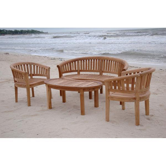 Anderson Teak Conversation Set Anderson Teak Curve 4-Pieces Conversation Set