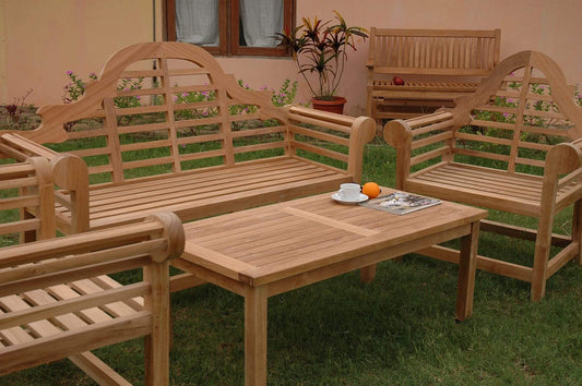 Anderson Teak Conversation Set Anderson Teak Marlborough 3-Seater 4-Pieces Conversation Set