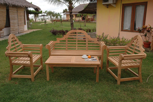 Anderson Teak Conversation Set Anderson Teak Marlborough 3-Seater 4-Pieces Conversation Set