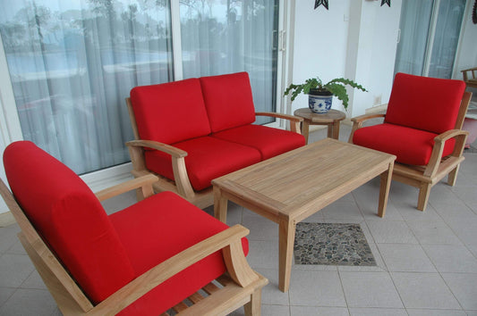 Anderson Teak Conversation Set JockeyRed Anderson Teak Brianna 5-Pieces Deep Seating Loveseat Set