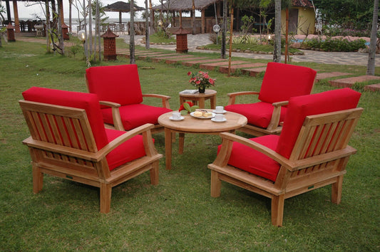 Anderson Teak Conversation Set JockeyRed Anderson Teak Brianna 6-Pieces Deep Seating Armchair Set