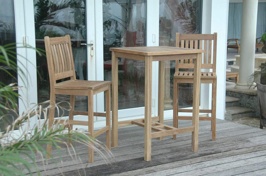 Anderson Teak Outdoor Bar Furniture Anderson Teak Bahama Avalon 3-Pieces Square Bar Set