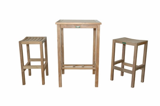 Anderson Teak Outdoor Bar Furniture Anderson Teak Bahama Avalon 3-Pieces Square Bar Set
