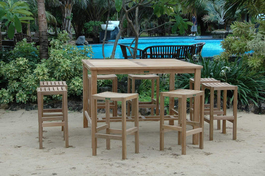 Anderson Teak Outdoor Bar Furniture Anderson Teak Windsor Montego 9-Pieces Square Bar Set