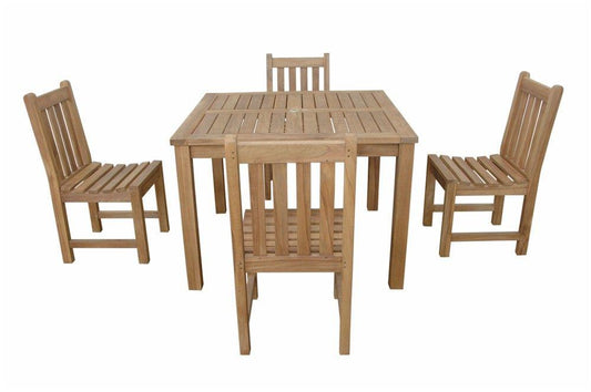 Anderson Teak Outdoor Dining Set Anderson Teak - Montage Braxton 5- Pieces Dining ( Set A ) | Teak Wood Square Dining Table