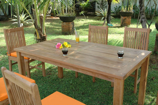 Anderson Teak Outdoor Dining Set Anderson Teak - Montage Saratoga 7-Pieces Dining Set ( SET-201 ) | Teak Wood Rectangle Dining Table