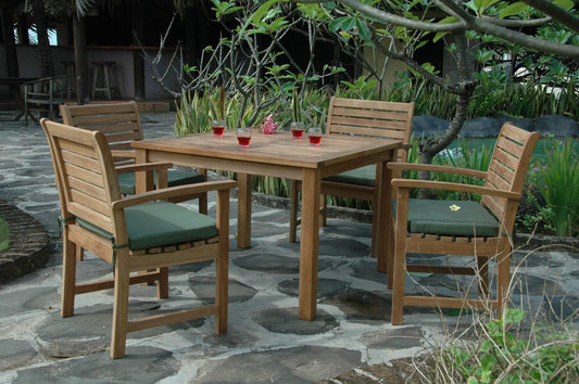 Anderson Teak Outdoor Dining Set Anderson Teak - Montage Victoria 5- Pieces Dining Set ( SET-207 ) | Teak Wood Square Dining Table