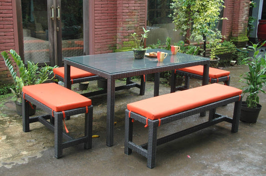 Anderson Teak Outdoor Dining Set Anderson Teak - Sorento 5-Pieces Dining Set - Wicker 6 person ( SR-1013 /14 ) |