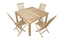 Anderson Teak Outdoor Dining Set Anderson Teak - Windsor Classic Teak 5-Pieces Folding Dining Chair ( Set-62 ) | Teak Wood Square Dining Table