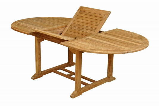 Anderson Teak Outdoor Table Anderson Teak Bahama 87" Oval Extension Table Extra Thick Wood
