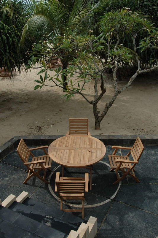 Anderson Teak Outdoor Teak Dining Set Anderson Teak Andrew Bahama 5-Pieces Folding Dining Set