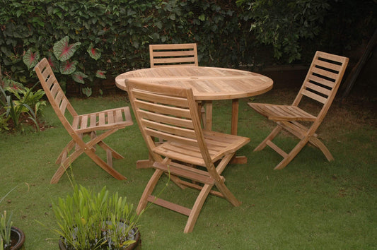 Anderson Teak Outdoor Teak Dining Set Anderson Teak Andrew Butterfly Folding 5-pieces Dining Set