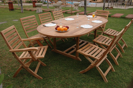 Anderson Teak Outdoor Teak Dining Set Anderson Teak Bahama Andrew 9-Pieces Dining Set